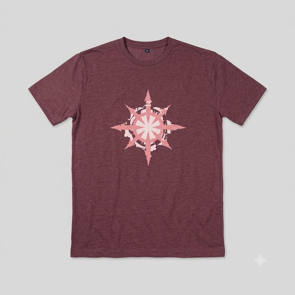 Burgundy Chaos Star Graphic T-Shirt