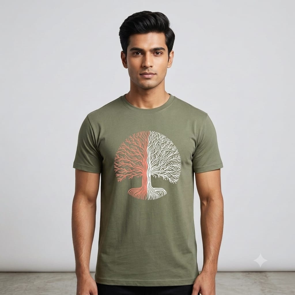 Olive Green The Harmony Tree T-Shirt