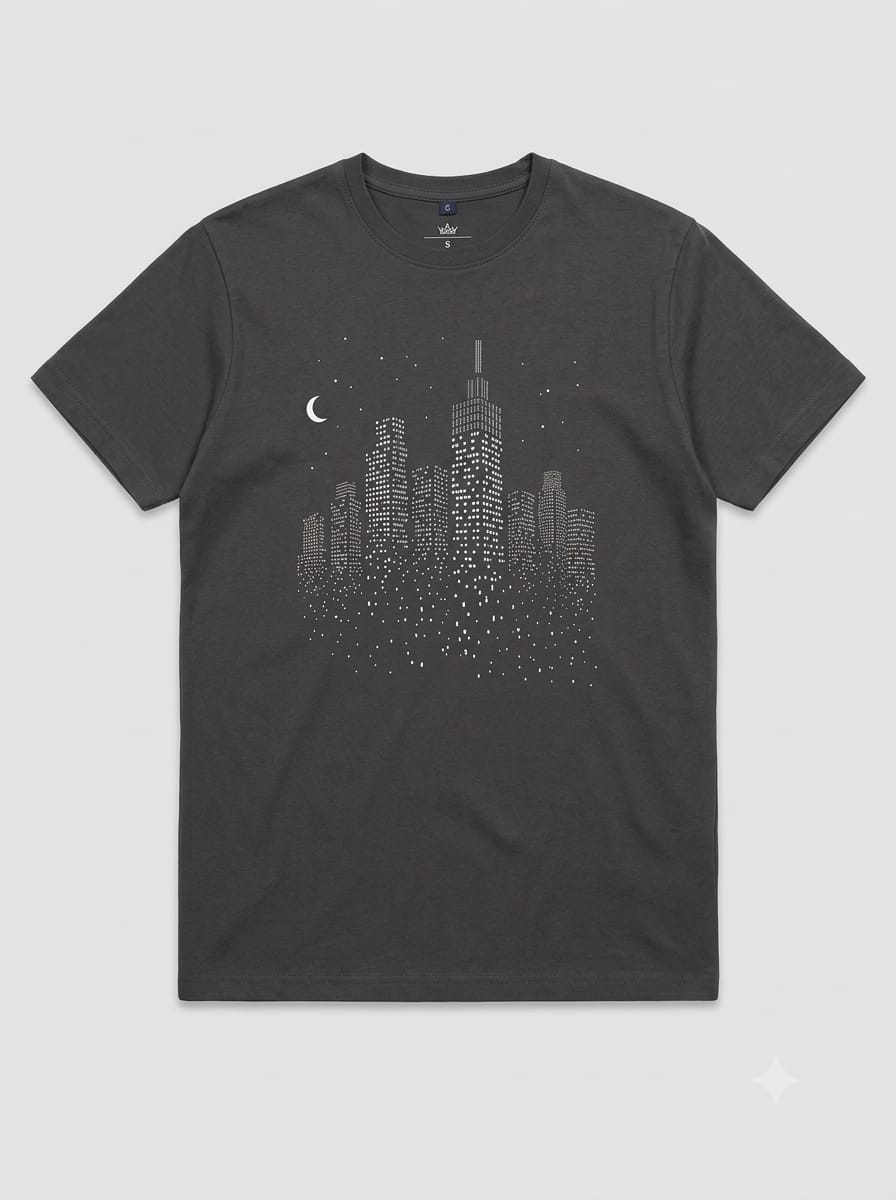 Charcoal Grey Urban Skyline T-Shirt
