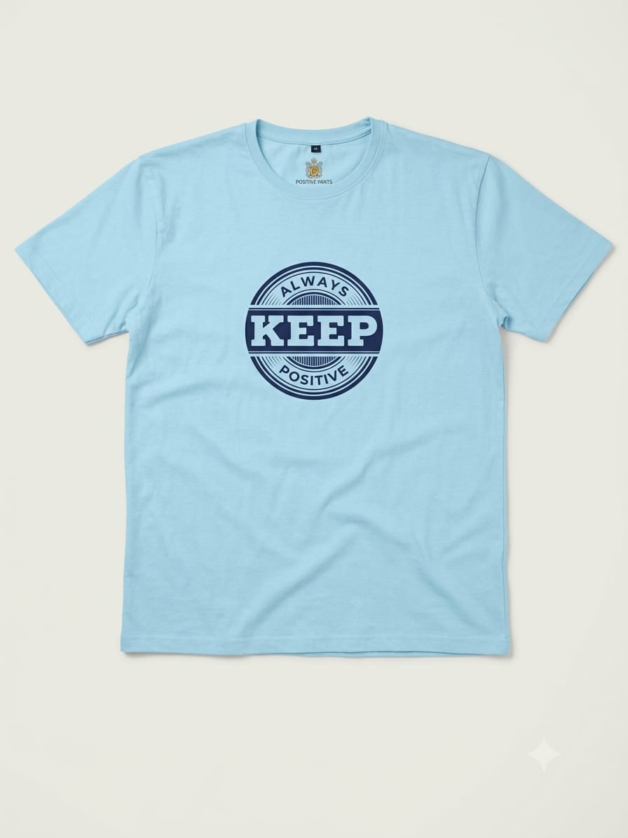 Sky Blue Typographic T-Shirt