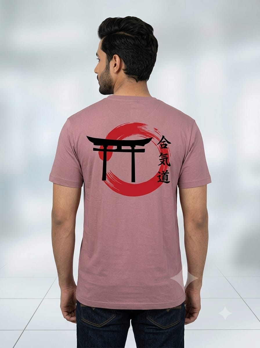 Muted Rose Zen Enso Aikido Graphic T-Shirt