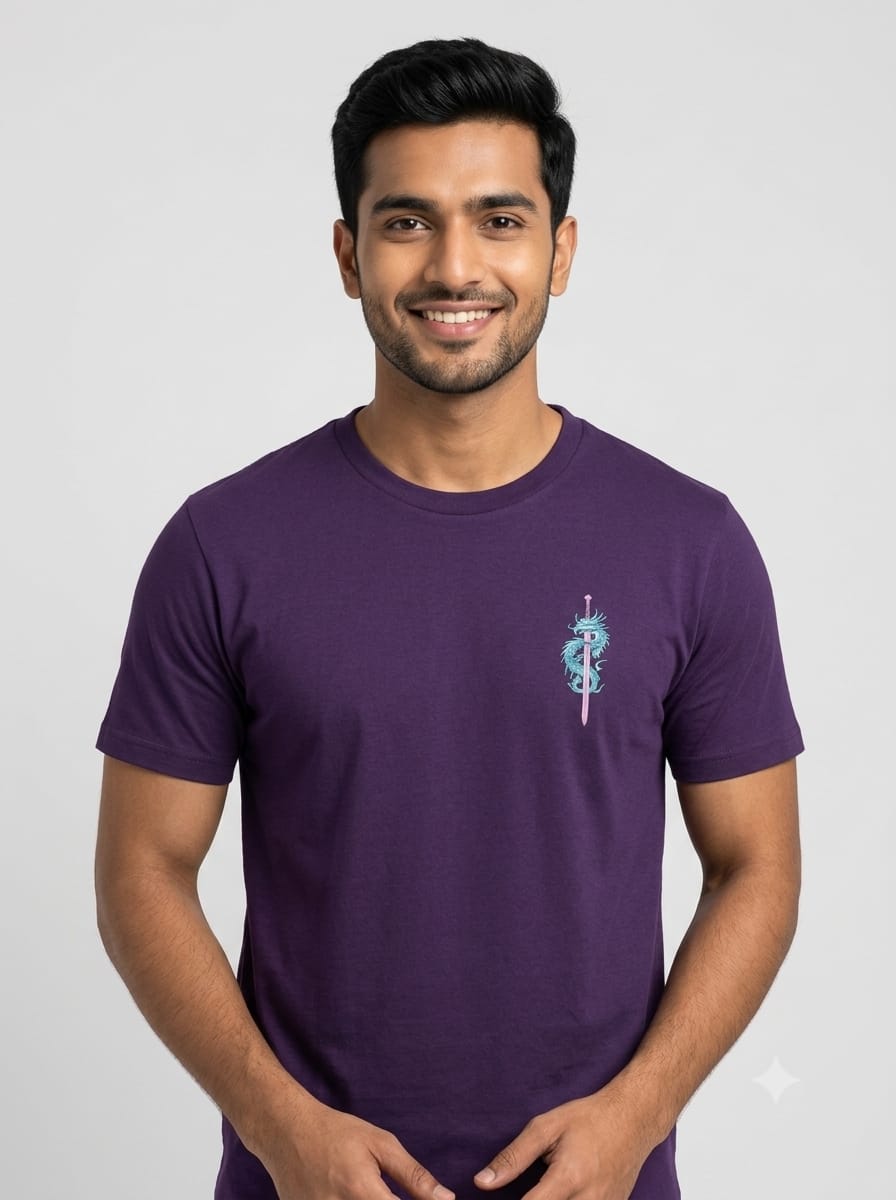Purple Dragon Sword Graphic T-Shirt