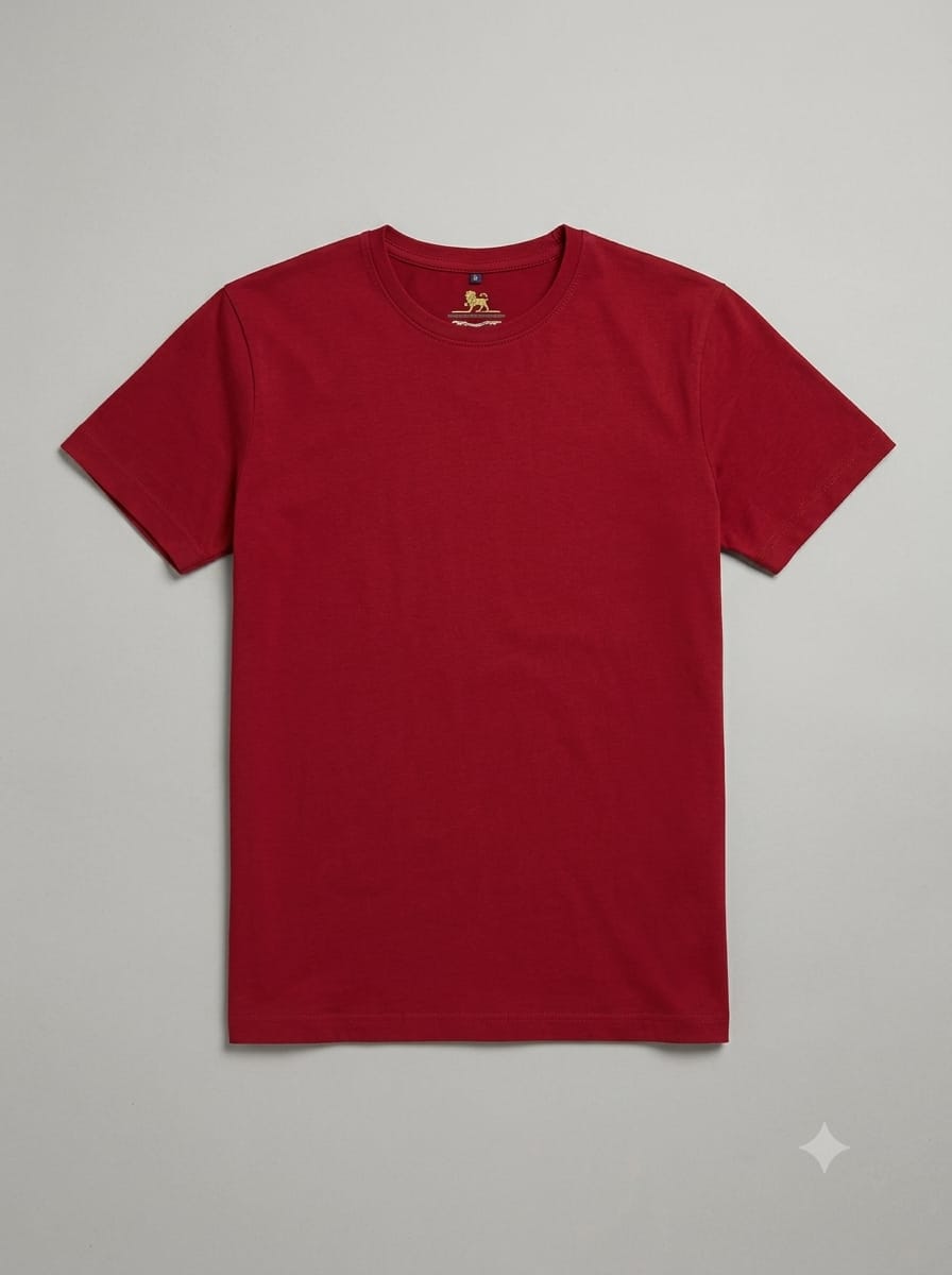 Maroon Classic regular fit Plain T-Shirt