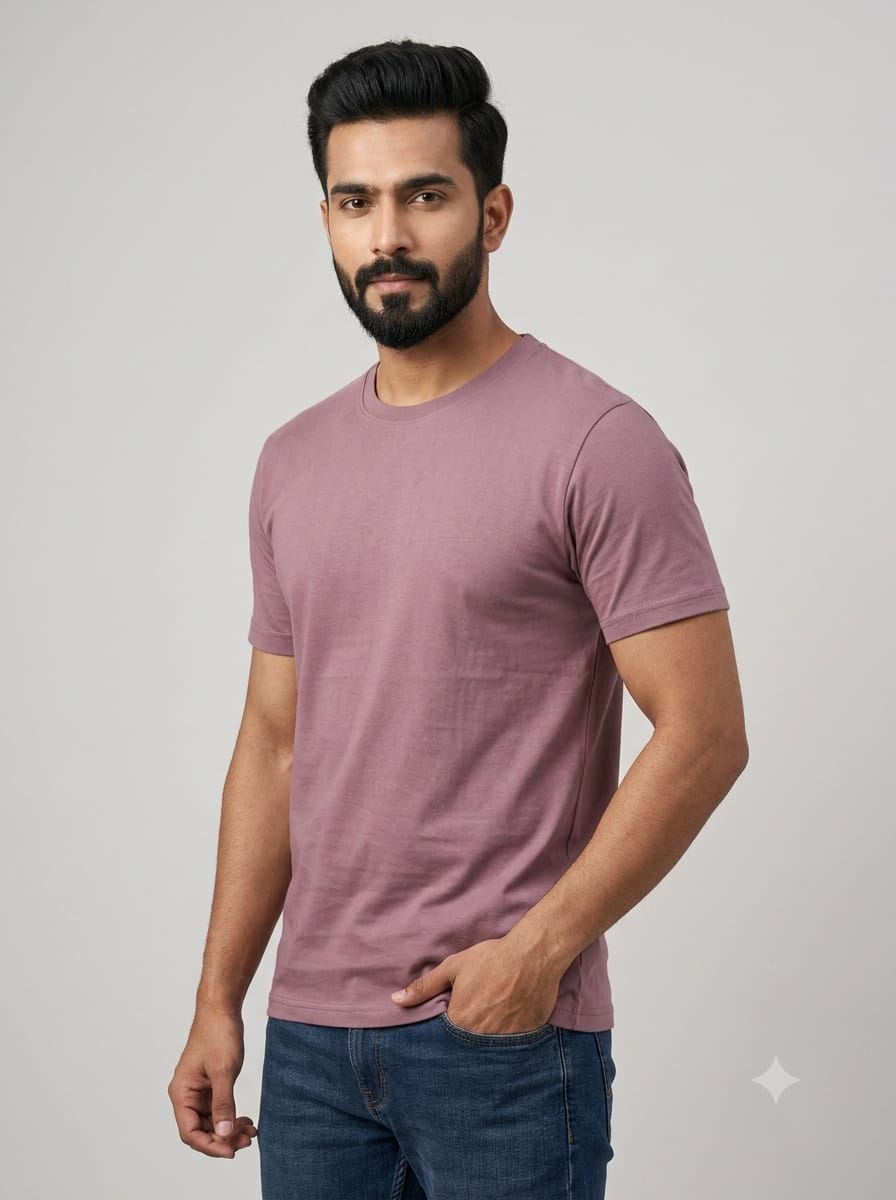 Mauve Classic Regular fit Plain T-Shirt