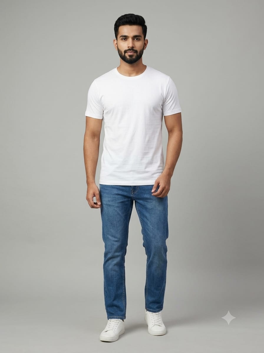 White Classic Regular Fit Plain T-Shirt