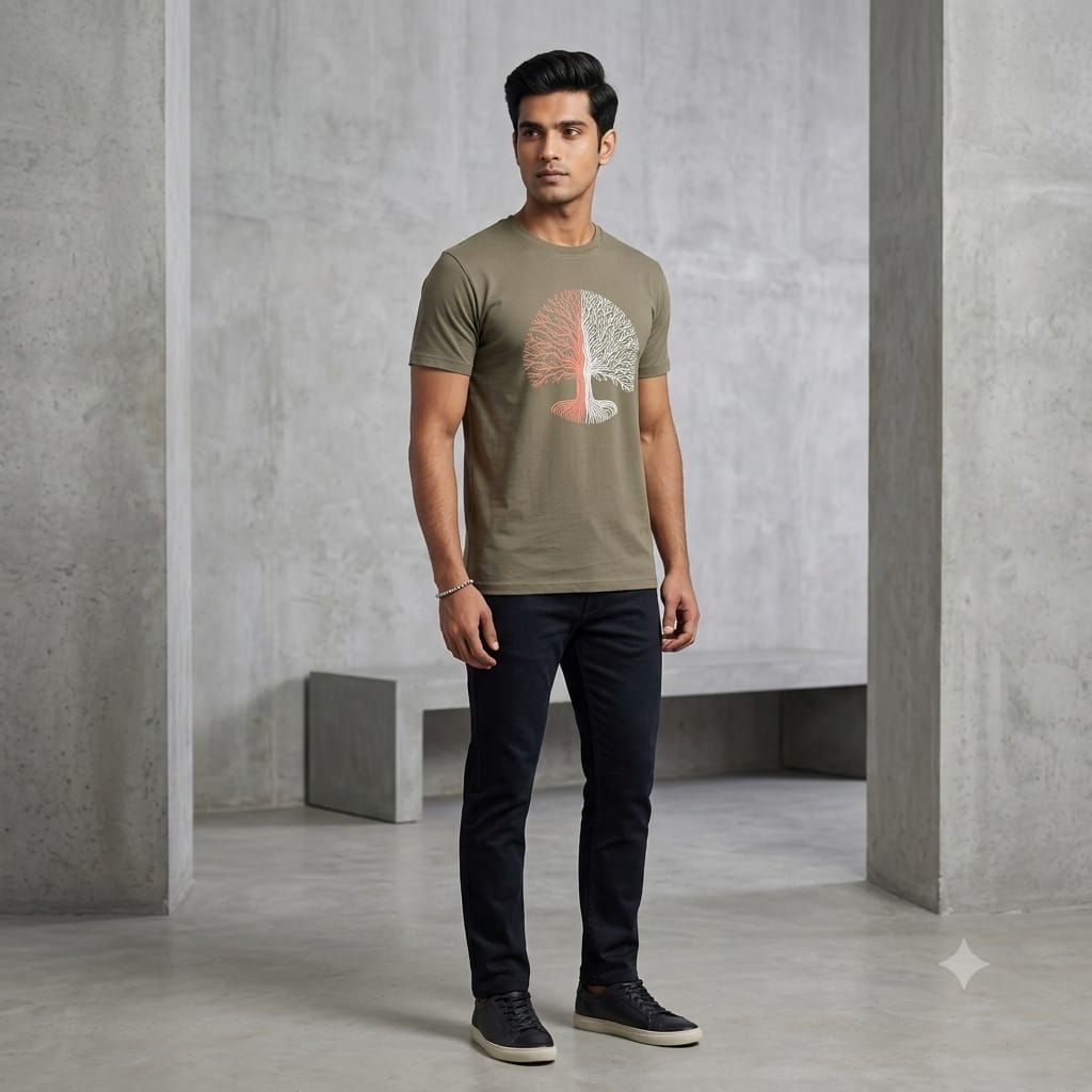 Olive Green The Harmony Tree T-Shirt